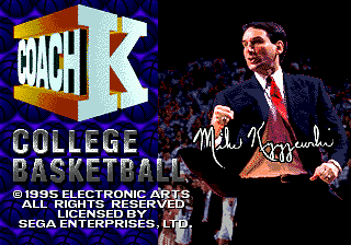 Coach K College Basketball Title Screen